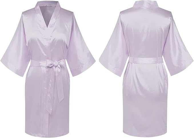 Women's Pure Short Silky Robes Bridesmaid Bride Party Satin Robes Sleepwear