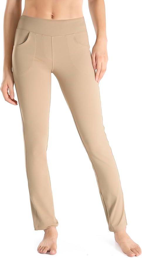 Yogipace,5 Pockets,25"/27"/29"/31"/33"/35"/37",Women's Straight Leg Yoga Dress Pants Workout Pants