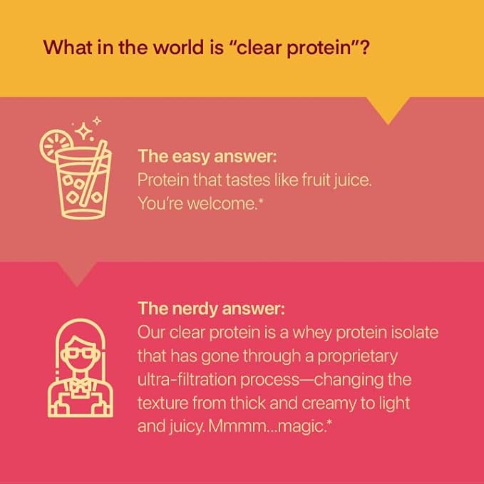 Clear Whey Isolate Protein Powder, Coconut Colada, 20g Complete Protein per Serving, No Added Sugar, Grass-Fed, 21 Servings