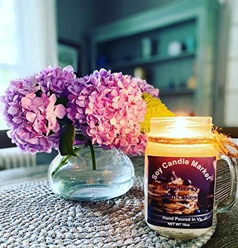 Soy Scented Candles | Handmade & Highly Aromatic Candles Burns Upto 85 Hours in Glass Jar - Perfect for Home Decor, Wedding, Birthday, Dinner (Blueberry Pancake, 12 oz)