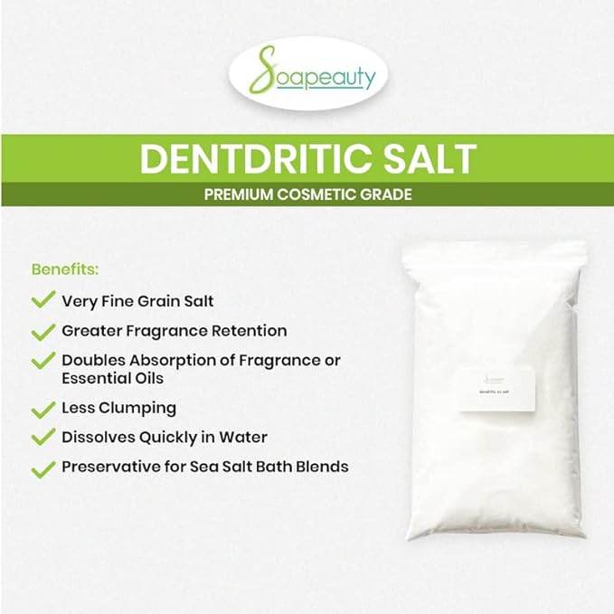 Soapeauty DENDRITIC Salt 4 lbs | Bath Scrub, Exfoliants, Milk Bath, and More | Premium Fine Grain for Body Relaxation