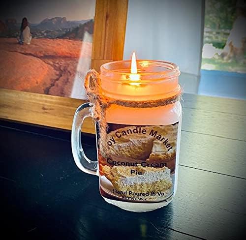 Soy Scented Candles | Handmade & Highly Aromatic Candles Burns Upto 85 Hours in Glass Jar - Perfect for Home Decor, Wedding, Birthday, Dinner (Coconut Cream Pie, 12 oz)