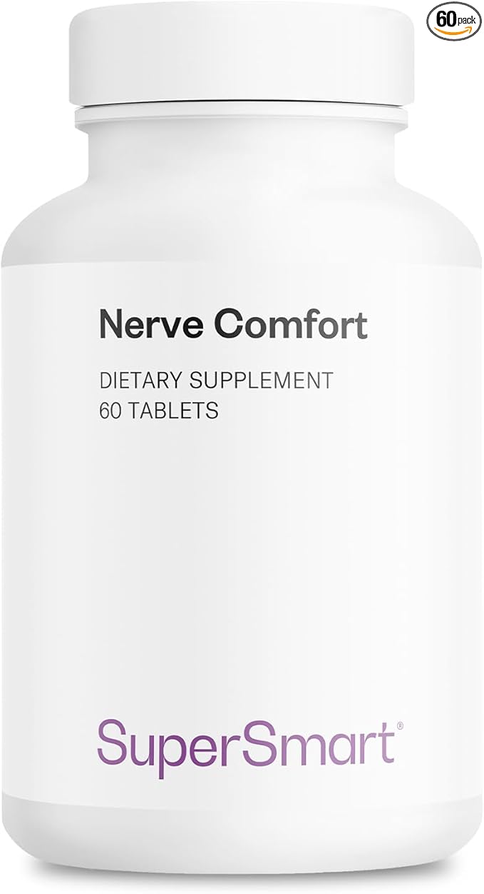 Supersmart - Nerve Comfort (Advanced Formula) - with Alpha Lipoic Acid ALA, Acetyl-L-Carnitine, Benfotiamine & Magnesium Supplement | Non-GMO & Gluten Free - 60 Tablets
