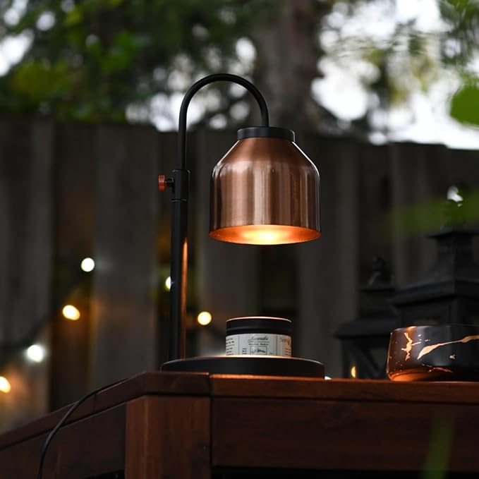 Candle Warmer Lamp with Timer & Dimmer, Copper Shade with 2 Scented Candles & 2 Bulbs, Gifts for Women, Mom, or Housewarming – Home Decor