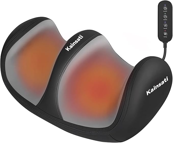 Foot and Calf Massager with Heat, Shiatsu Kneading Foot Massager for Pain Relief, Deep Tissue Massager Machine with Massage Roller, Wired Remote, Gifts for Mom Dad