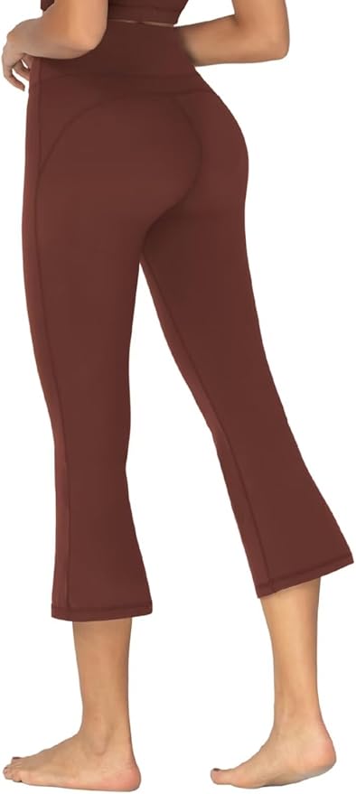 Sunzel High Waist Mini Flared Leggings for Women, Tummy Control Casual Flare Yoga Pants for Yoga Workout Gym