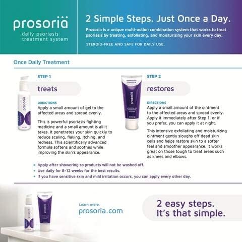 Prosoria Treatment System Double Kit – 2oz | Powerful Psoriasis Relief with Salicylic Acid, Turmeric, Shea Butter & Vitamins | Gel & Ointment for Scaling, Flaking, Dryness, Itching & Redness Relief