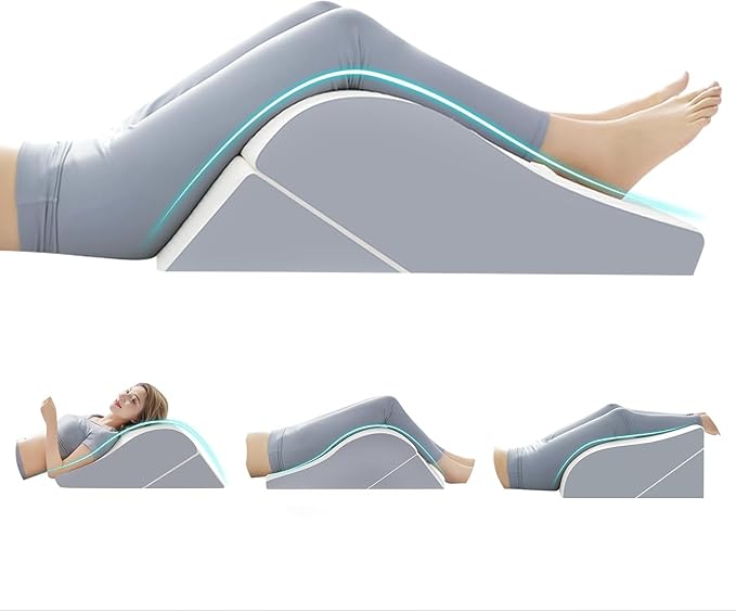 2PCS Leg Elevation Wedge Pillows for Sleeping, Leg Wedge Pillow After Knee Replacement Post Surgery, Leg Wedges for Elevation for Swelling, Circulation, Adjustable 3-in-1 Height Foam Pillow Wedge
