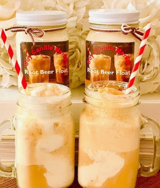 Soy Scented Candles | Handmade & Highly Aromatic Candles Burns Upto 85 Hours in Glass Jar - Perfect for Home Decor, Wedding, Birthday, Dinner (Root Beer Float, 12 oz)