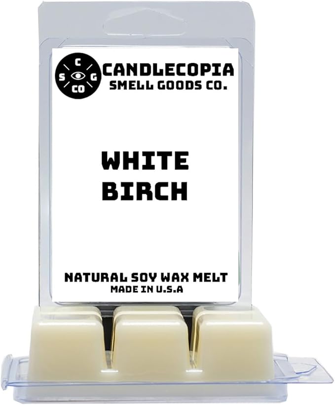 White Birch Strongly Scented Hand Poured Vegan Wax Melts, 12 Scented Wax Cubes, 6.4 Ounces in 2 x 6-Packs
