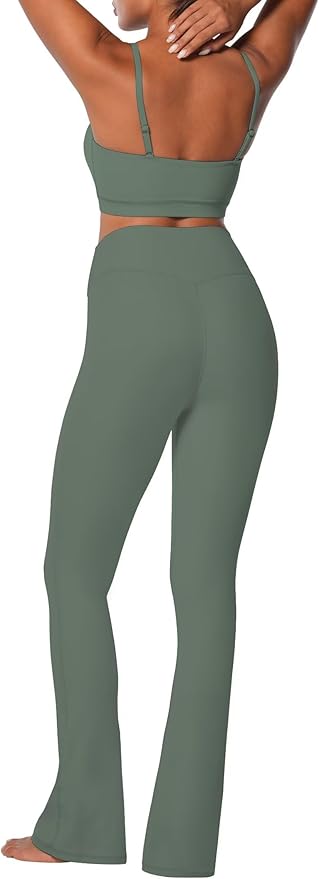 Sunzel High Waist Mini Flared Leggings for Women, Tummy Control Casual Flare Yoga Pants for Yoga Workout Gym