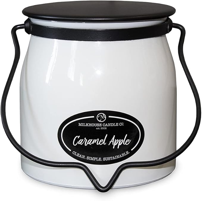 Milkhouse Candle Company - Caramel Apple - Creamery Collection - 16oz Double Cotton Wick Soy Candles with Beeswax - Long Burn Time, Made in The USA - Non Toxic, Premium Scented Candles