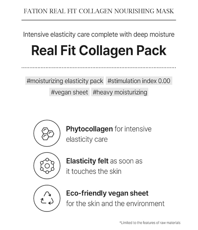 Fation Real Fit Mask, 5 Pack (Collagen Nourishing)