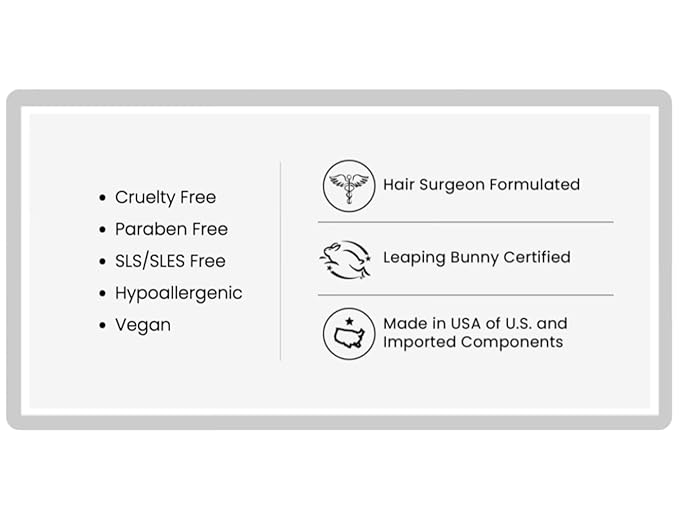 Haircare Thickening Shampoo - Gender-Neutral, Hair Surgeon Formulated. Pumpkin seed oil, Turmeric root extract, Saw palmetto, and Caffeine to Density and Growth. 8oz / 240 mL Bottle.