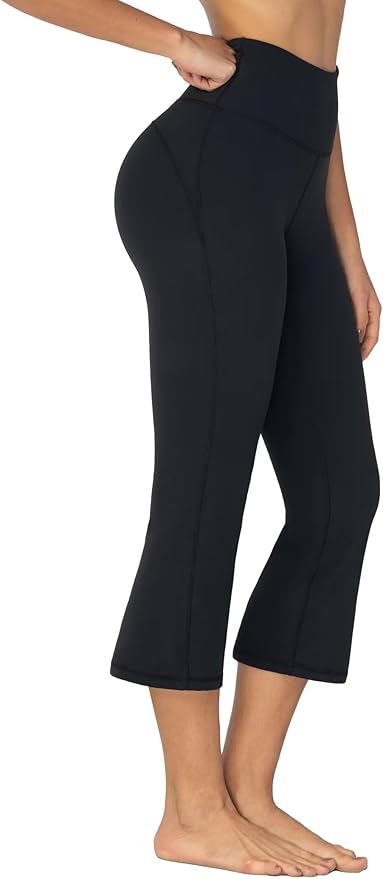 Sunzel High Waist Mini Flared Leggings for Women, Tummy Control Casual Flare Yoga Pants for Yoga Workout Gym