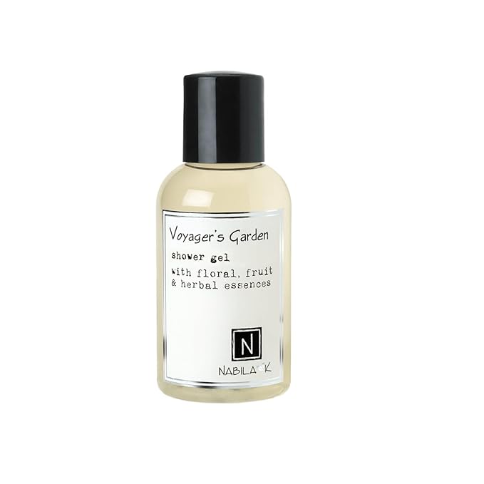 Nabila K Voyager’s Garden Shower Gel, Travel Size Refreshing Body Wash with Fruits, Flowers & Herbs, 2 oz - Naturally Derived, Sulfate-Free, Paraben-Free - Made in the USA