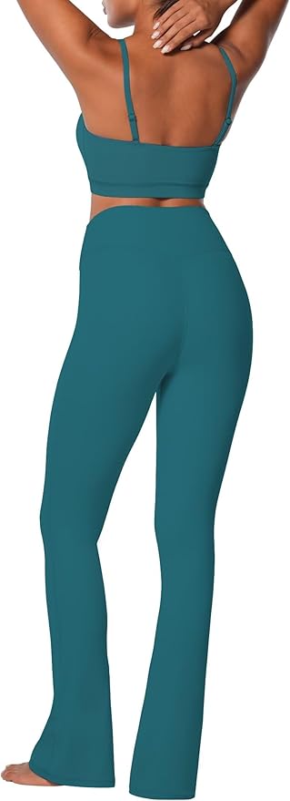 Sunzel High Waist Mini Flared Leggings for Women, Tummy Control Casual Flare Yoga Pants for Yoga Workout Gym