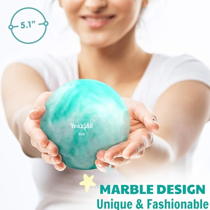 Yes4All Weighted Toning Balls for Exercise, Soft Medicine Balls for Exercise, Pilates, Yoga, Balance, Flexibility, 2-10lbs