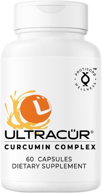 Ultracur Curcumin Complex Supplement - Ultra Bioavailable High Absorption Turmeric Curcumin Supplement for Joint, Muscle & Brain Support - Patented Protisorb for Premium Absorption – 60 Capsules