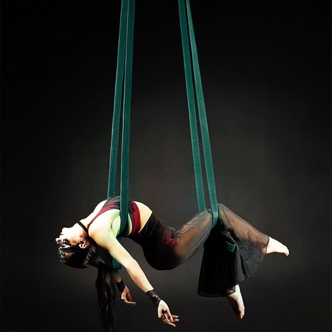 9ft 2.75m Aerial Straps Ropes Yoga Aerial Acrobatics Body Aerial Loop Trapeze Circus Apparatuses Equipment Three-Layer Straps 1 pairs