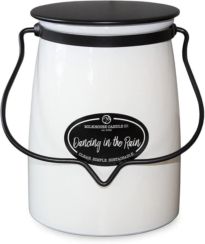Milkhouse Candle Company - Dancing in The Rain - Creamery Collection - 22oz Single Cotton Wick Soy Candles with Beeswax - Long Burn Time, Made in The USA - Non Toxic, Premium Scented Candles