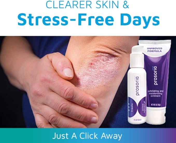 Prosoria Treatment System Double Kit – 2oz | Powerful Psoriasis Relief with Salicylic Acid, Turmeric, Shea Butter & Vitamins | Gel & Ointment for Scaling, Flaking, Dryness, Itching & Redness Relief