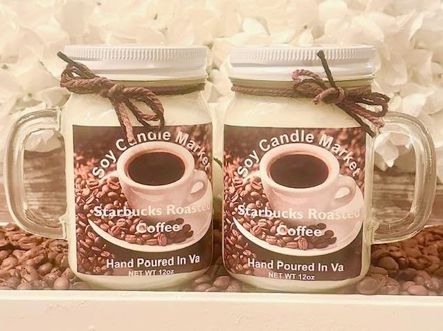 Soy Scented Candles | Handmade & Highly Aromatic Candles Burns Upto 85 Hours in Glass Jar - Perfect for Home Decor, Wedding, Birthday, Dinner (Roasted Coffee, 16 oz)