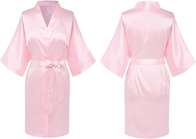 Women's Pure Short Silky Robes Bridesmaid Bride Party Satin Robes Sleepwear
