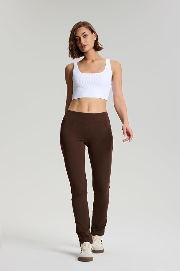 Yogipace,5 Pockets,25"/27"/29"/31"/33"/35"/37",Women's Straight Leg Yoga Dress Pants Workout Pants