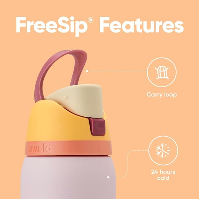 Owala FreeSip Insulated Stainless Steel Water Bottle with Straw for Sports and Travel, BPA-Free Sports Water Bottle, 32 oz, Candy Store