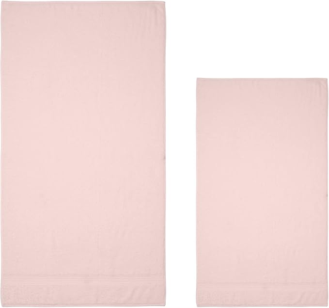 HOMELOVER 4 Piece Luxury Hand Towel Set - 100% Organic Cotton, 500 GSM, Hotel Quality, Highly Absorbent, Soft & Quick Drying Bathroom & Kitchen Towel for Face & Hand Washing (Seashell Pink)