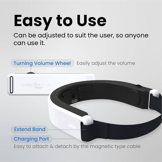 Insomnia Relief Device, Brain Care Headset, 40Hz Gamma Wave Stimulation of Near-Infrared & Bone Conduction, Improve Sleep, Enhance Concentration, Mental Relief and Relieve Stress