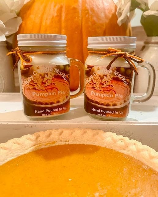 Soy Scented Candles | Handmade & Highly Aromatic Candles Burns Upto 85 Hours in Glass Jar - Perfect for Home Decor, Wedding, Birthday, Dinner (Pumpkin Pie, 16 oz)