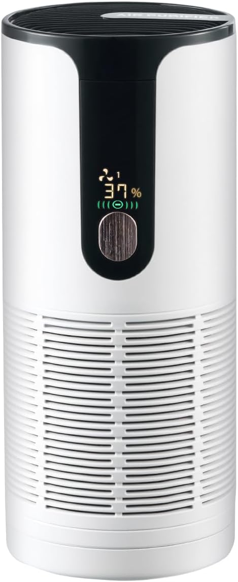GCJ Small Room Air Purifier 3 speed,Personal Air Purifier for Desk with Power and Negative Ion Display Improve New Car Smell,Purificador Quiet for Classroom,3Color,Suit Offices,Pet Area and Closet