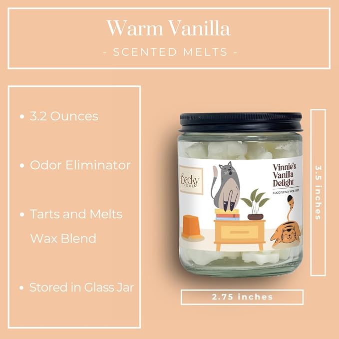9oz Pet Odor Eliminator Wax Melts, Long-Lasting Vanilla Scented, Non Toxic, Pets Odor Eliminating Wax Cubes, Natural Plant-Based Wax Blend