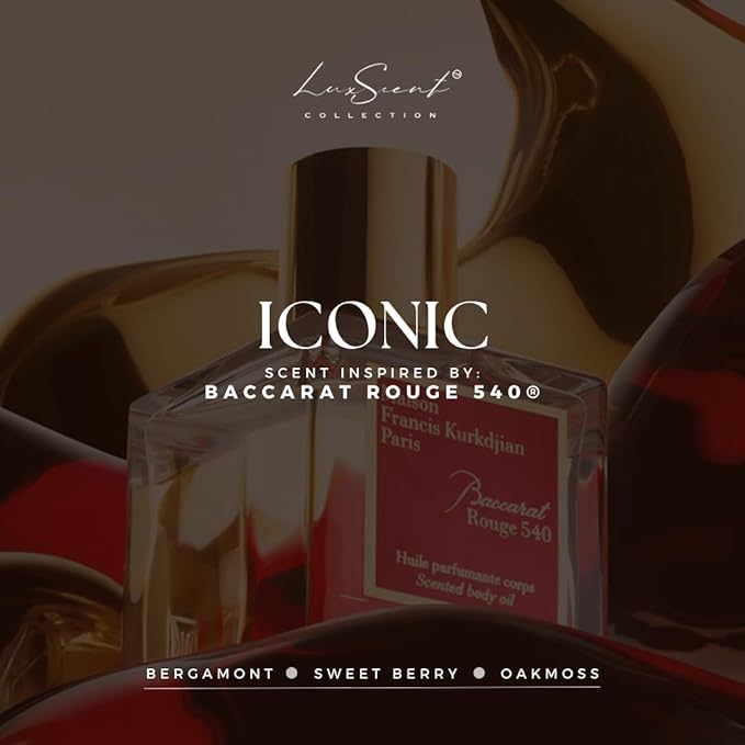 Aroma Diffuser Oil 1200ML Iconic Baccarat Rouge - Waterless Essential Oil for diffusers - Luxury Hotel Inspired Fragrance - Aroma Oil for Aromatherapy - Fits in Any Diffuser (Iconic)