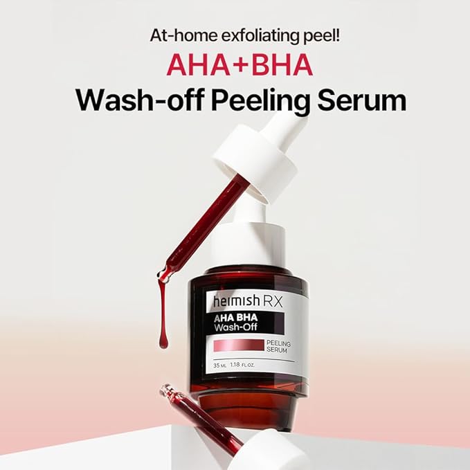 HEIMISH RX AHA BHA Wash-off Peeling Serum - Chemical Peel for Blackheads, Pore and Sebum, Gentle & Hydrating Face Exfoliant for Oily and Acne-prone skin, Korean Skincare, 35ml (1.18 fl. oz)