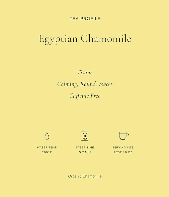 Art of Tea | Organic Egyptian Chamomile Tea Bags (Naturally Caffeine Free) | 12 Count Sampler Box