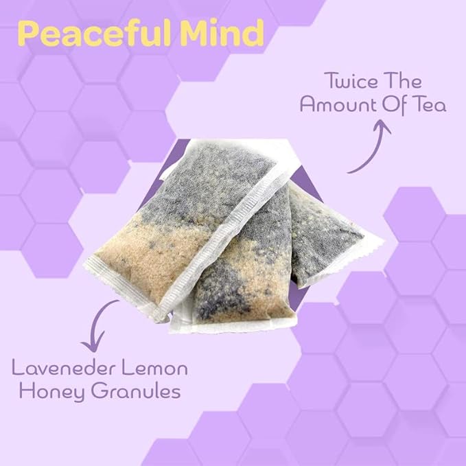 True Honey Lavender Lemonade Tea Bags - Tranquil Tea for Sleep, Stress Relief and Calm - All Natural Organic Lemon Myrtle Herbal Caffeine-Free Blended with Honey Crystals - 24 Count