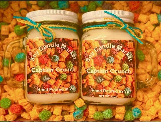 Soy Scented Candles | Handmade & Highly Aromatic Candles Burns Upto 85 Hours in Glass Jar - Perfect for Home Decor, Wedding, Birthday, Dinner (Captain Crunch, 16 oz)