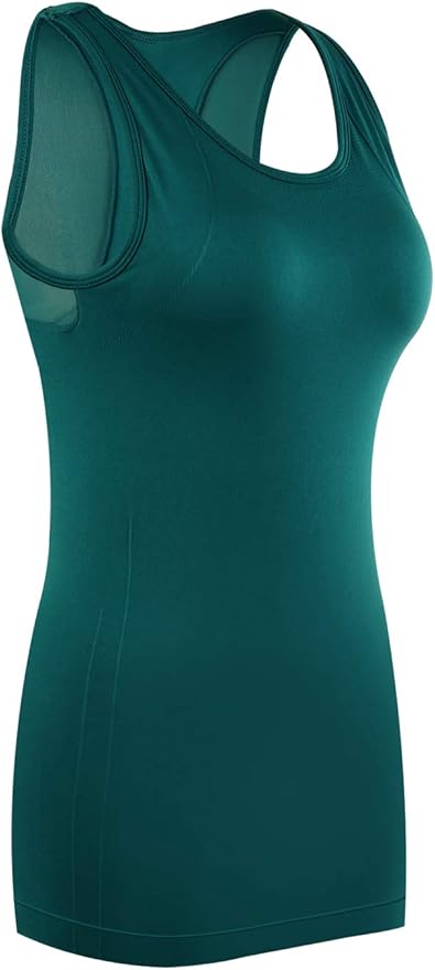 Disbest Yoga Tank Top, Women's Performance Stretchy Quick Dry Sports Workout Running Top Vest with Removable Pads