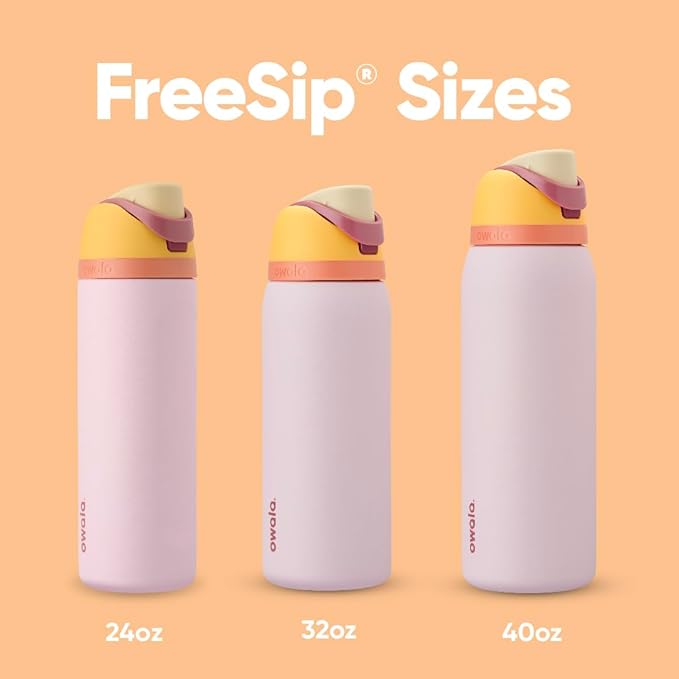 Owala FreeSip Insulated Stainless Steel Water Bottle with Straw for Sports and Travel, BPA-Free Sports Water Bottle, 24 oz, Candy Store