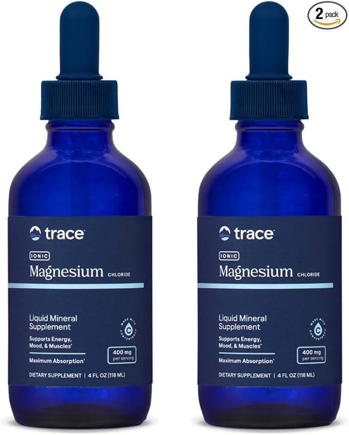 Trace Minerals Ionic Magnesium 400mg - Brain Health & Energy Support Supplement - Liquid Supplement to Aid Immune Health - Daily Supplement with Essential Minerals - 4 fl oz (64 Servings)