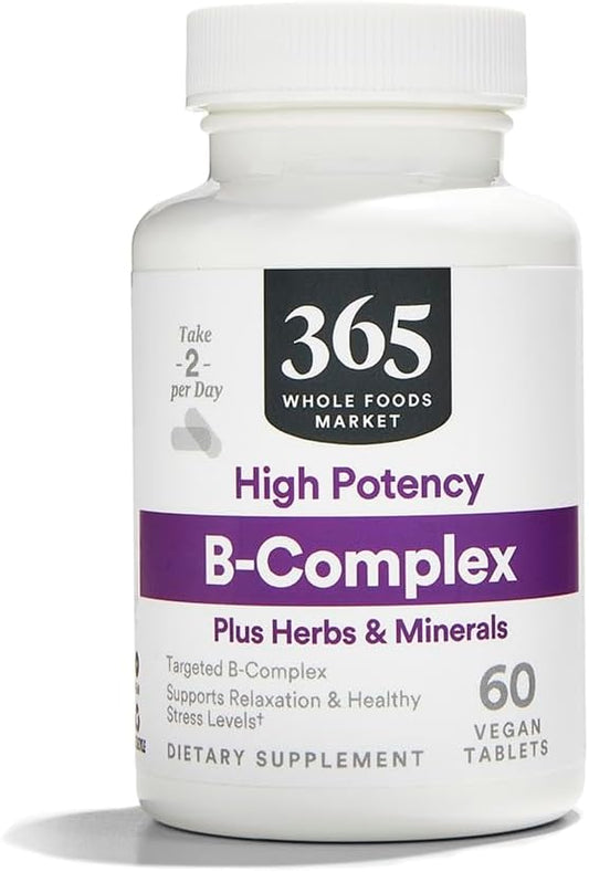 365 Everyday Value, B Complex Hi Potency w/ Herbal Support, 60 ct