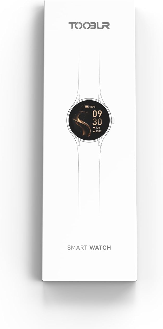 TOOBUR Smart Watch for Women, Smartwatch Compatible Android and iOS Phone, Answer/Make Calls, Fitness Tracker/Step Counter/Running Watch, Sleep/Heart Rate Monitor, 100 Sports, IP68 Waterproof, Black
