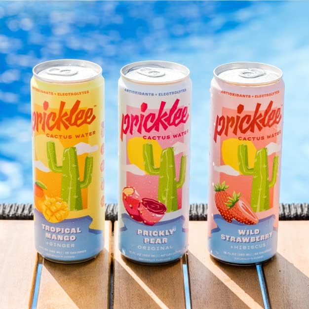 Cactus Water Variety 12 Pack - Made From Prickly Pear - Added Natural Antioxidants & Electrolytes For Hydration, Immunity, & Recovery - 3 Flavors Non-Bubbly, Low-Sugar, No Caffeine & 40 Cals