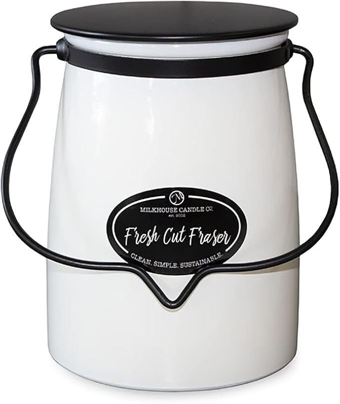 Milkhouse Candle Company - Fresh Cut Fraser - Creamery Collection - 22oz Single Cotton Wick Soy Candles with Beeswax - Long Burn Time, Made in The USA - Non Toxic, Premium Scented Candles