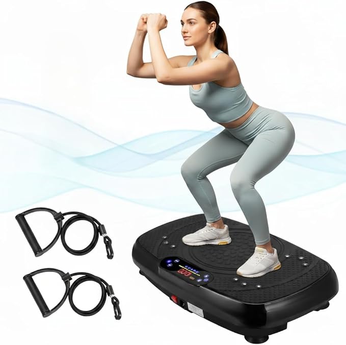 Vibration Plate Exercise Machine, Full Body Exercise Equipment, 199 Adjustable Speeds Power Vibration Board Used for Home Fitness, Shaping, Training, Recovery, and Weight Loss