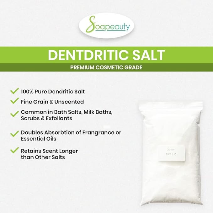 Soapeauty DENDRITIC Salt 4 lbs | Bath Scrub, Exfoliants, Milk Bath, and More | Premium Fine Grain for Body Relaxation