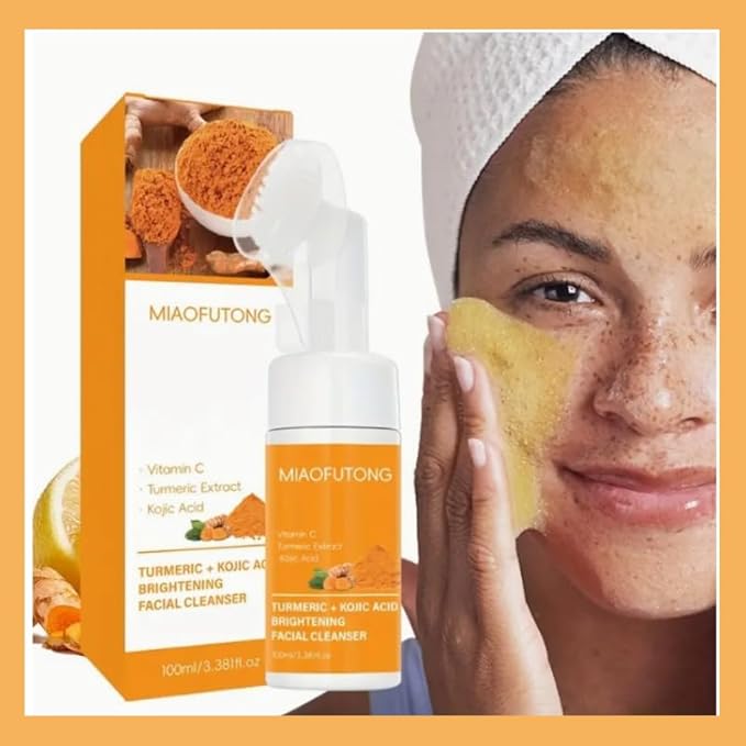 Turmeric Wash and Care 12Piece Set, Facial Cleanser & Soap Bar,Face & Body Cleanser, Face Wash and Natural Handmade Soap,for All Skin Types,Bring a Bubble Net